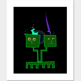 Robot and Aliens Posters and Art